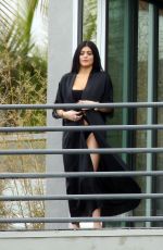 KYLIE JENNER in Cutout Swimsuit on the Set of a Photoshoot in Hollywood