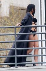 KYLIE JENNER in Cutout Swimsuit on the Set of a Photoshoot in Hollywood