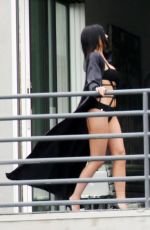 KYLIE JENNER in Cutout Swimsuit on the Set of a Photoshoot in Hollywood