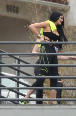 KYLIE JENNER in Cutout Swimsuit on the Set of a Photoshoot in Hollywood