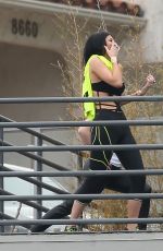 KYLIE JENNER in Cutout Swimsuit on the Set of a Photoshoot in Hollywood