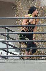 KYLIE JENNER in Cutout Swimsuit on the Set of a Photoshoot in Hollywood