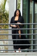 KYLIE JENNER in Cutout Swimsuit on the Set of a Photoshoot in Hollywood