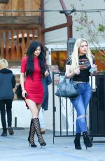 KYLIE JENNER in Tight Mini Dress Out in Calabasas