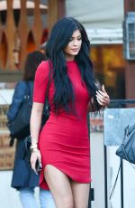 KYLIE JENNER in Tight Mini Dress Out in Calabasas