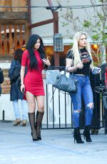 KYLIE JENNER in Tight Mini Dress Out in Calabasas
