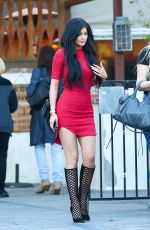 KYLIE JENNER in Tight Mini Dress Out in Calabasas