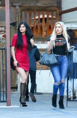 KYLIE JENNER in Tight Mini Dress Out in Calabasas