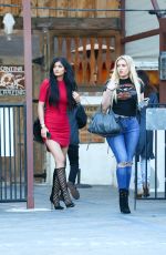 KYLIE JENNER in Tight Mini Dress Out in Calabasas