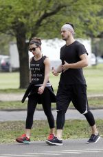 LEA MICHELE Out for Walk and Lunch in New Orleans