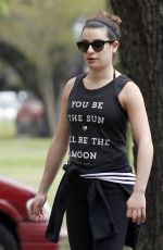LEA MICHELE Out for Walk and Lunch in New Orleans