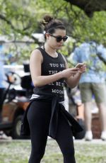 LEA MICHELE Out for Walk and Lunch in New Orleans