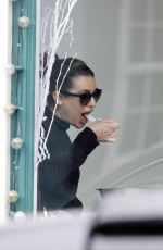 LEA MICHELE Out for Walk and Lunch in New Orleans