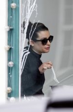 LEA MICHELE Out for Walk and Lunch in New Orleans