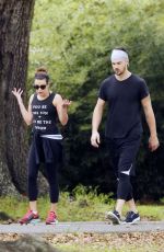 LEA MICHELE Out for Walk and Lunch in New Orleans