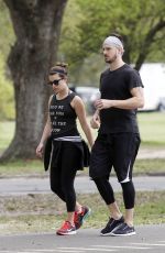 LEA MICHELE Out for Walk and Lunch in New Orleans
