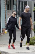 LEA MICHELE Out for Walk and Lunch in New Orleans