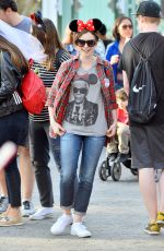 LILY COLLINS Celebrates Her 26th Birthday at Disneyland