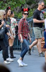 LILY COLLINS Celebrates Her 26th Birthday at Disneyland