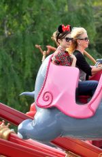 LILY COLLINS Celebrates Her 26th Birthday at Disneyland