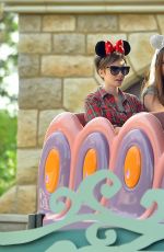 LILY COLLINS Celebrates Her 26th Birthday at Disneyland