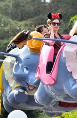 LILY COLLINS Celebrates Her 26th Birthday at Disneyland