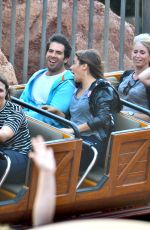 LILY COLLINS Celebrates Her 26th Birthday at Disneyland