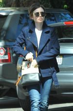 LILY COLLINS in Jeans Out Shopping in West Hollywood 2403