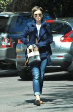 LILY COLLINS in Jeans Out Shopping in West Hollywood 2403