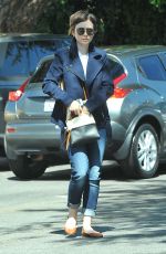 LILY COLLINS in Jeans Out Shopping in West Hollywood 2403