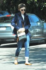 LILY COLLINS in Jeans Out Shopping in West Hollywood 2403