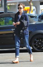 LILY COLLINS in Jeans Out Shopping in West Hollywood 2403