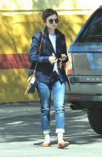 LILY COLLINS in Jeans Out Shopping in West Hollywood 2403