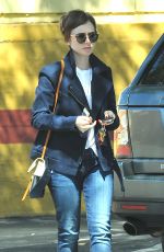 LILY COLLINS in Jeans Out Shopping in West Hollywood 2403