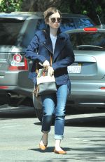 LILY COLLINS in Jeans Out Shopping in West Hollywood 2403