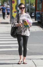 LILY COLLINS in Leggings Leaves a Gym in Eest Hollywood 1703