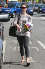 LILY COLLINS in Leggings Leaves a Gym in Eest Hollywood 1703