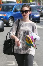 LILY COLLINS in Leggings Leaves a Gym in Eest Hollywood 1703