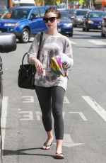 LILY COLLINS in Leggings Leaves a Gym in Eest Hollywood 1703