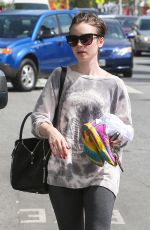 LILY COLLINS in Leggings Leaves a Gym in Eest Hollywood 1703
