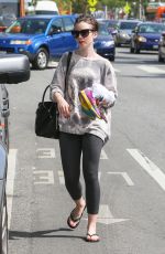 LILY COLLINS in Leggings Leaves a Gym in Eest Hollywood 1703