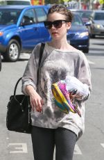 LILY COLLINS in Leggings Leaves a Gym in Eest Hollywood 1703
