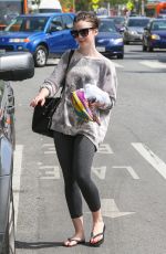 LILY COLLINS in Leggings Leaves a Gym in Eest Hollywood 1703