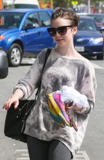 LILY COLLINS in Leggings Leaves a Gym in Eest Hollywood 1703