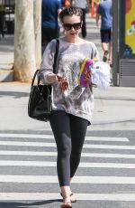 LILY COLLINS in Leggings Leaves a Gym in Eest Hollywood 1703