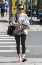 LILY COLLINS in Leggings Leaves a Gym in Eest Hollywood 1703