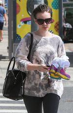 LILY COLLINS in Leggings Leaves a Gym in Eest Hollywood 1703