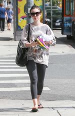 LILY COLLINS in Leggings Leaves a Gym in Eest Hollywood 1703