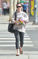 LILY COLLINS in Leggings Leaves a Gym in Eest Hollywood 1703