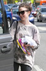 LILY COLLINS in Leggings Leaves a Gym in Eest Hollywood 1703